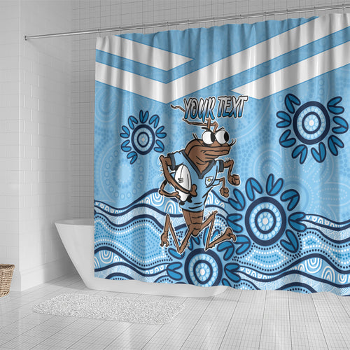 Custom NSW Blues Cockroach Blooded Aboriginal Inspired Shower Curtain