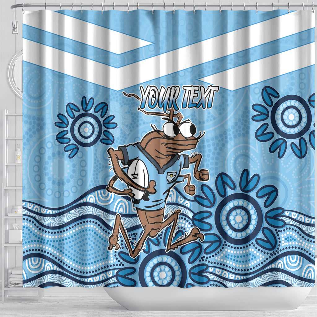 Custom NSW Blues Cockroach Blooded Aboriginal Inspired Shower Curtain