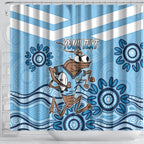 Custom NSW Blues Cockroach Blooded Aboriginal Inspired Shower Curtain