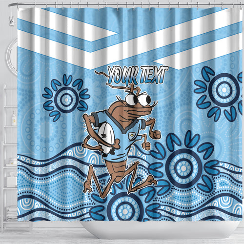 Custom NSW Blues Cockroach Blooded Aboriginal Inspired Shower Curtain