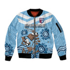 Custom NSW Blues Cockroach Blooded Aboriginal Inspired Sleeve Zip Bomber Jacket