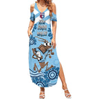 Custom NSW Blues Cockroach Blooded Aboriginal Inspired Summer Maxi Dress