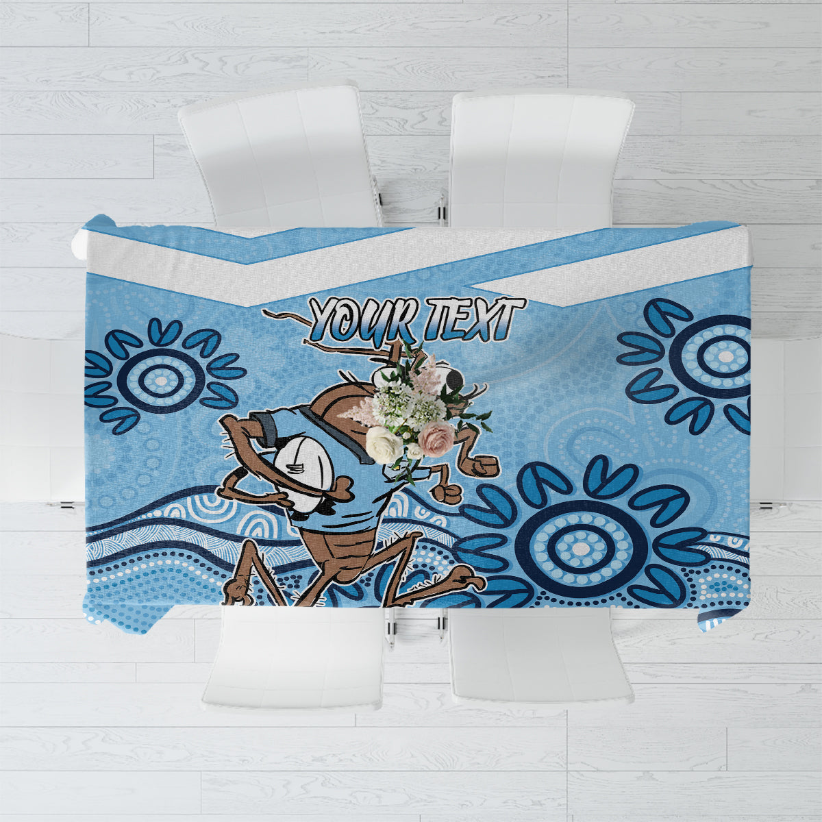 Custom NSW Blues Cockroach Blooded Aboriginal Inspired Tablecloth