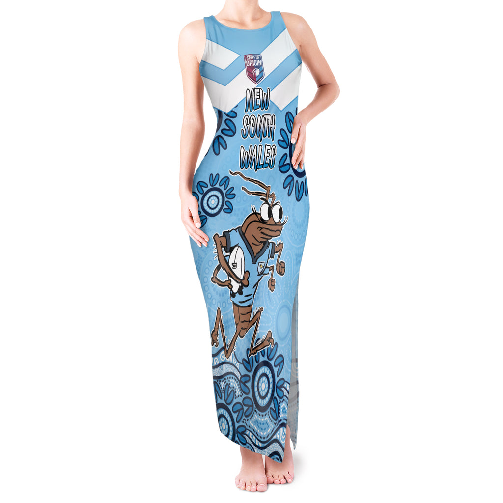 Custom NSW Blues Cockroach Blooded Aboriginal Inspired Tank Maxi Dress