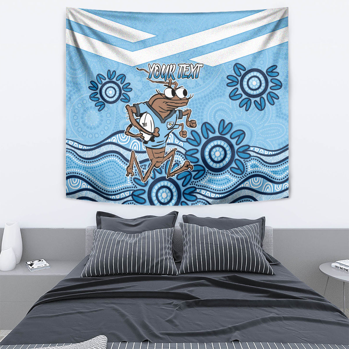 Custom NSW Blues Cockroach Blooded Aboriginal Inspired Tapestry