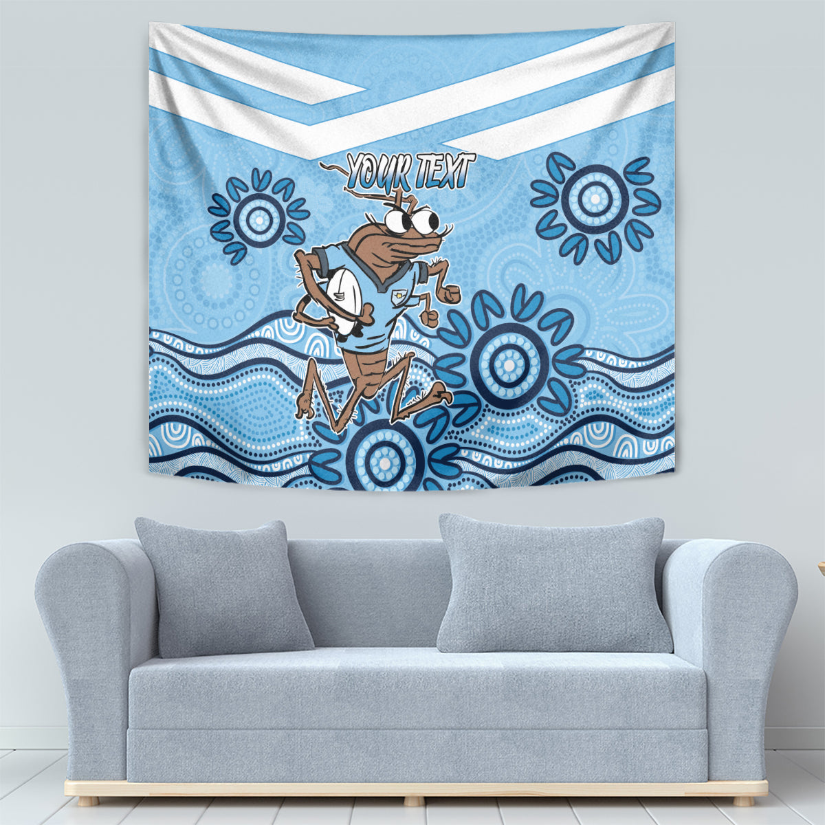 Custom NSW Blues Cockroach Blooded Aboriginal Inspired Tapestry