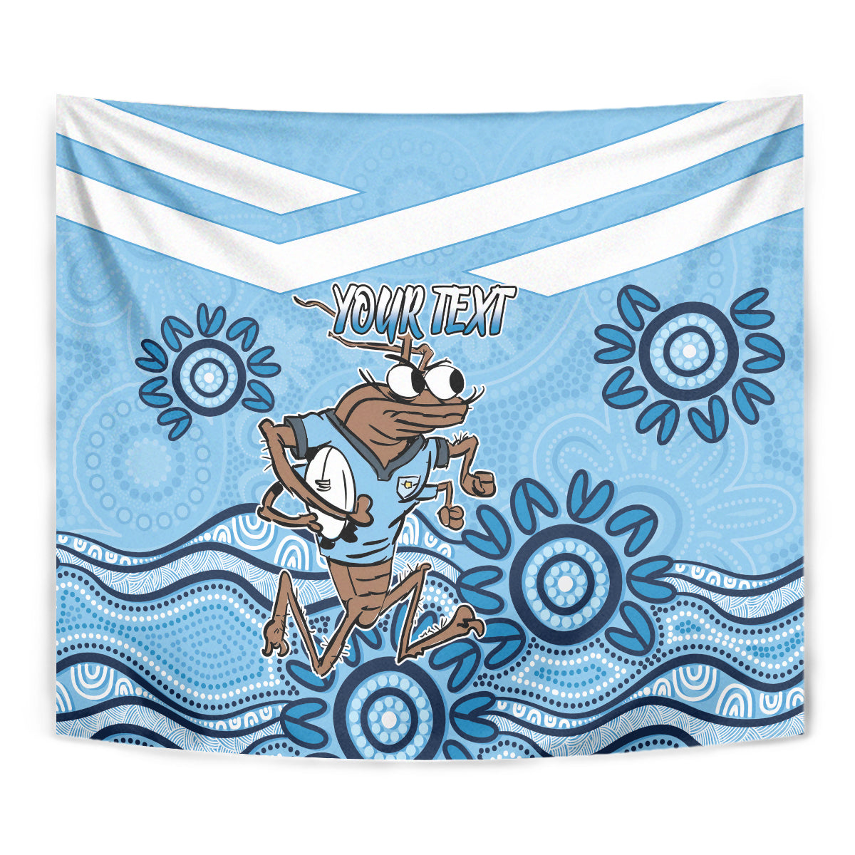 Custom NSW Blues Cockroach Blooded Aboriginal Inspired Tapestry