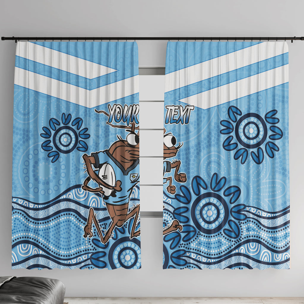 Custom NSW Blues Cockroach Blooded Aboriginal Inspired Window Curtain