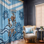 Custom NSW Blues Cockroach Blooded Aboriginal Inspired Window Curtain