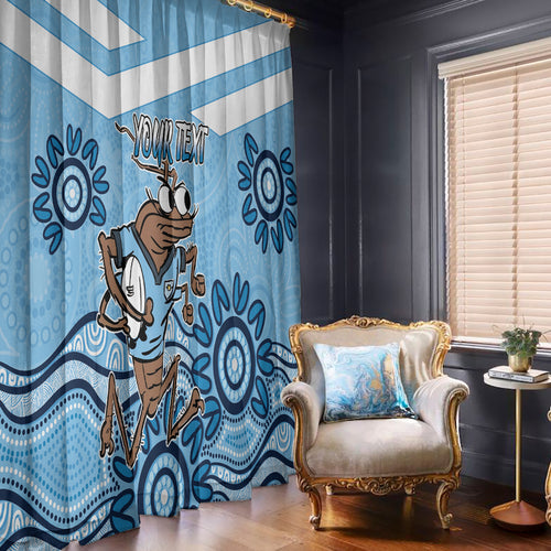 Custom NSW Blues Cockroach Blooded Aboriginal Inspired Window Curtain
