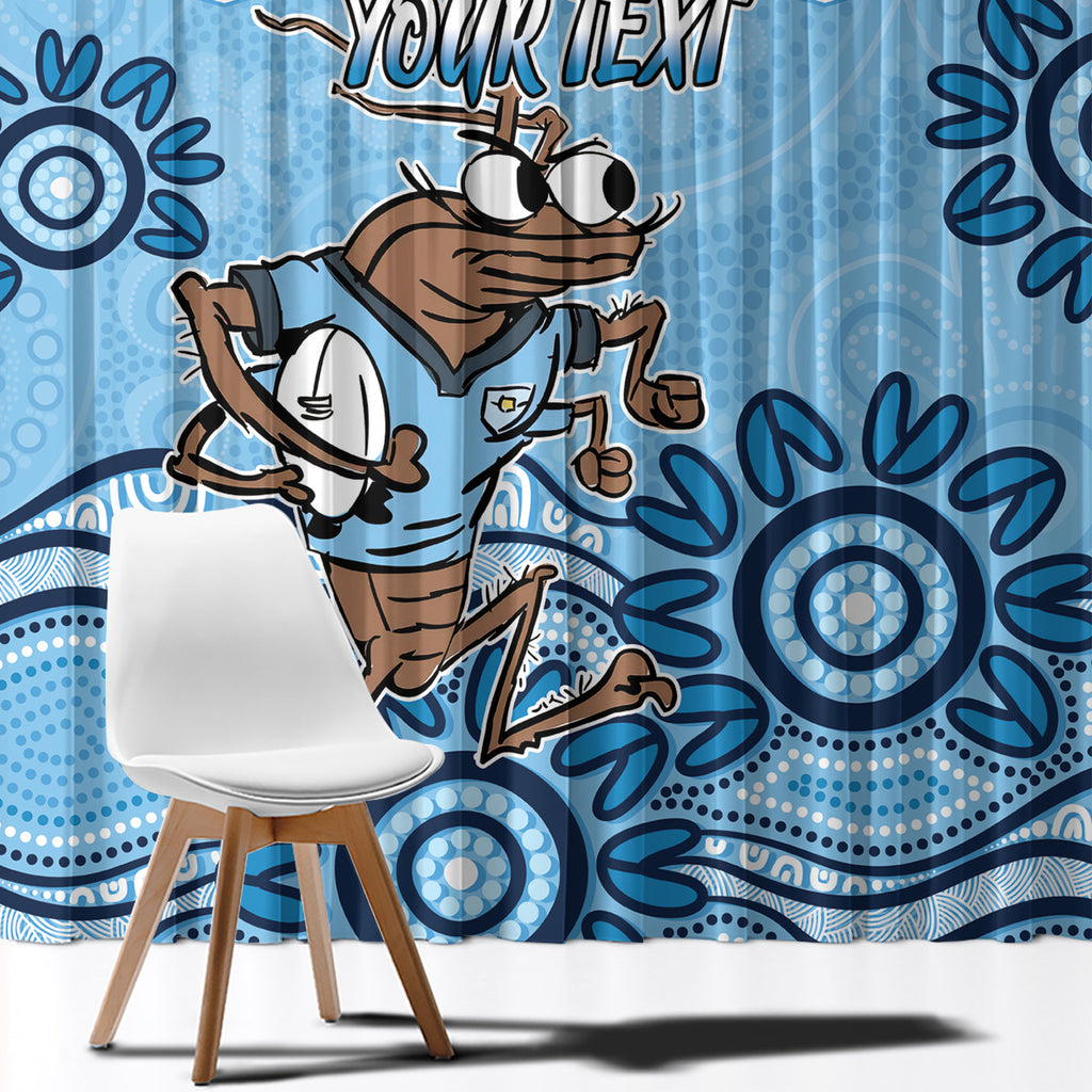 Custom NSW Blues Cockroach Blooded Aboriginal Inspired Window Curtain
