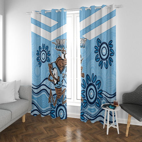 Custom NSW Blues Cockroach Blooded Aboriginal Inspired Window Curtain