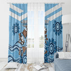 Custom NSW Blues Cockroach Blooded Aboriginal Inspired Window Curtain