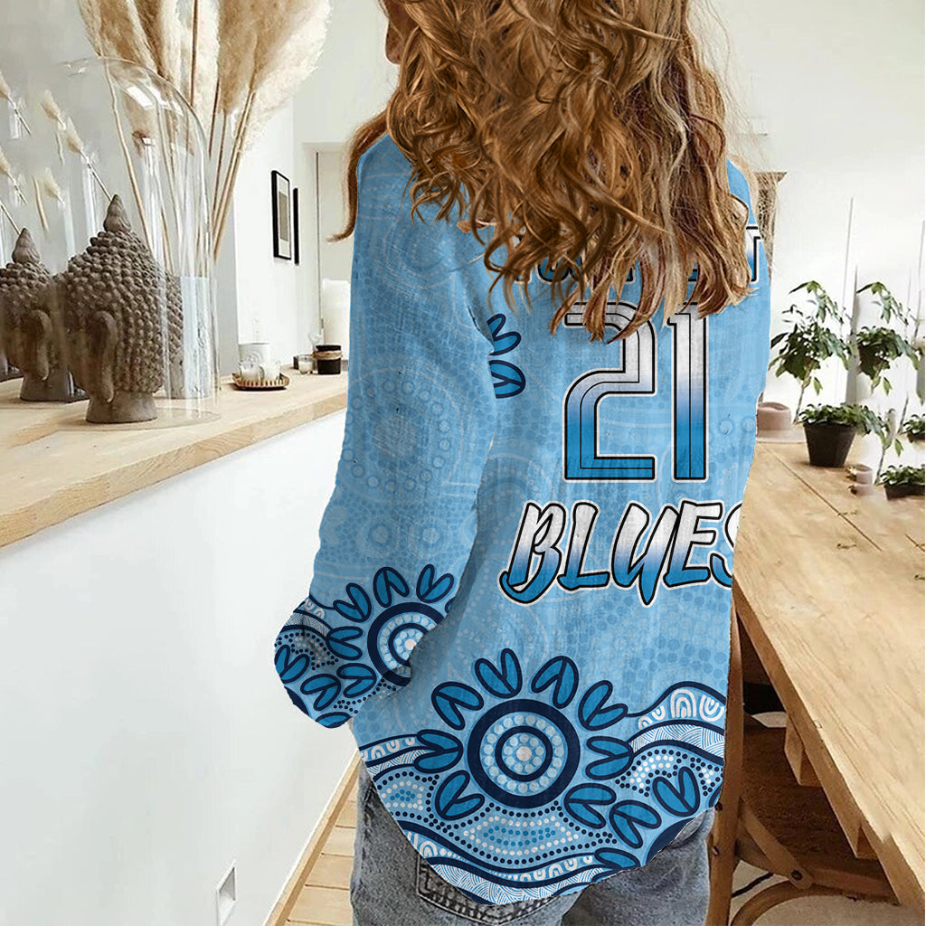 Custom NSW Blues Cockroach Blooded Aboriginal Inspired Women Casual Shirt