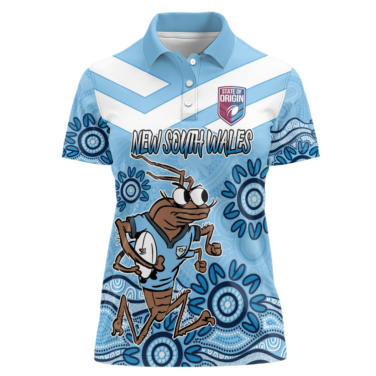 Custom NSW Blues Cockroach Blooded Aboriginal Inspired Women Polo Shirt