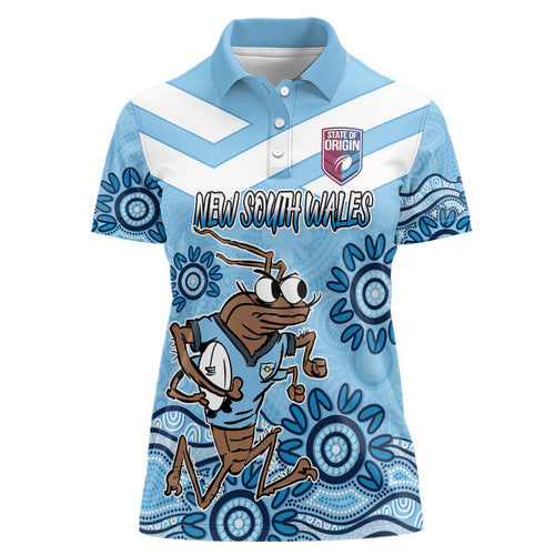 Custom NSW Blues Cockroach Blooded Aboriginal Inspired Women Polo Shirt