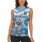 Custom NSW Blues Cockroach Blooded Aboriginal Inspired Women Sleeveless Polo Shirt