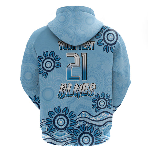 Custom NSW Blues Cockroach Blooded Aboriginal Inspired Zip Hoodie