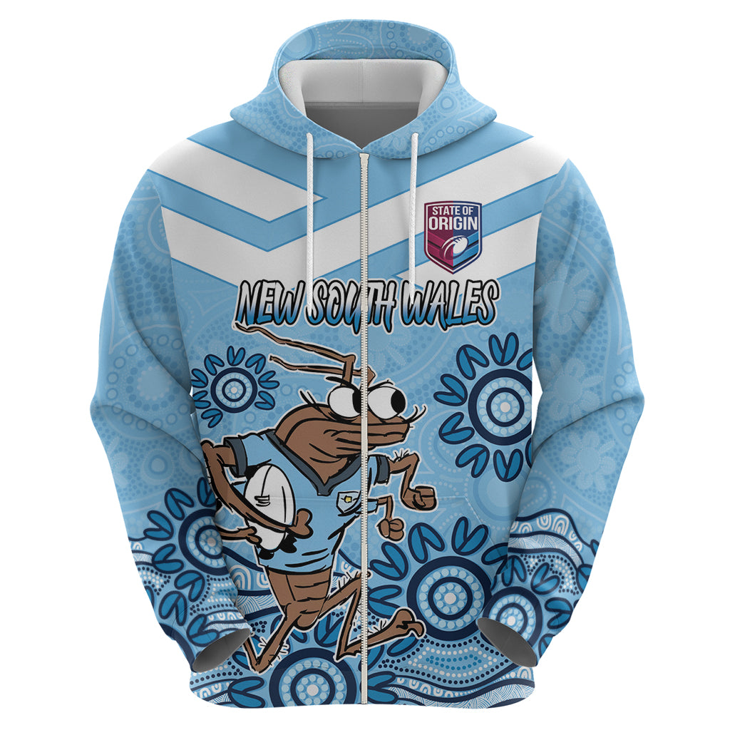 Custom NSW Blues Cockroach Blooded Aboriginal Inspired Zip Hoodie