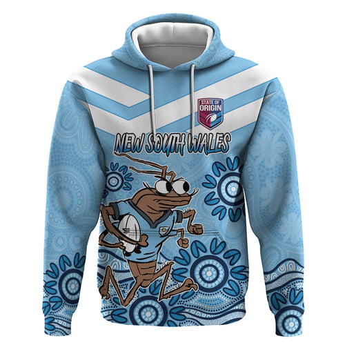 Custom NSW Blues Cockroach Blooded Aboriginal Inspired Zip Hoodie