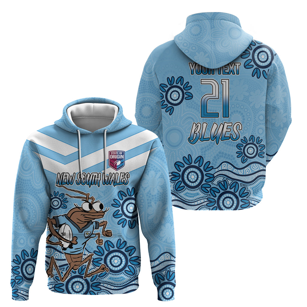 Custom NSW Blues Cockroach Blooded Aboriginal Inspired Zip Hoodie