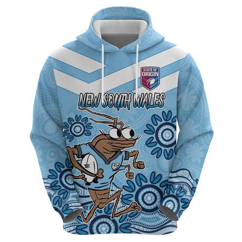 Custom NSW Blues Cockroach Blooded Aboriginal Inspired Zip Hoodie