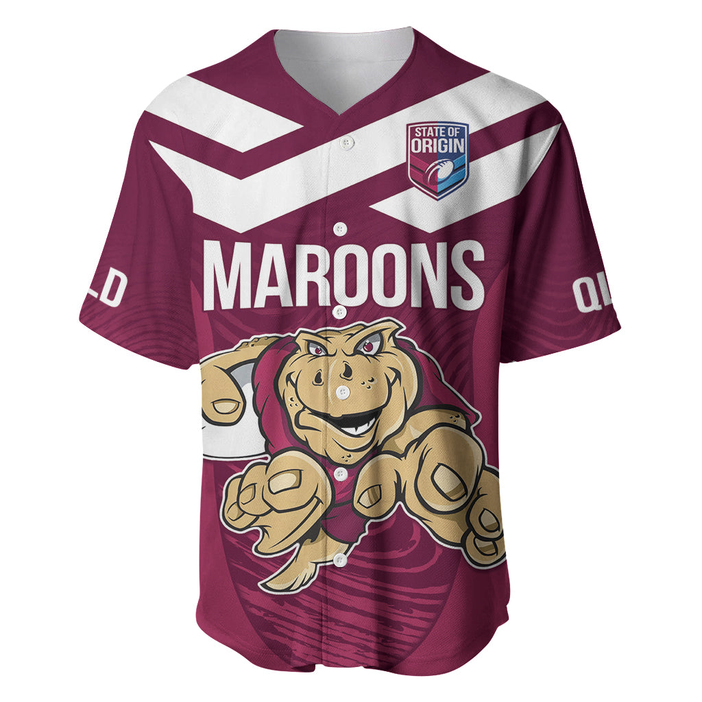 Custom Queensland Rugby Baseball Jersey Maroons Cane Toad Origin Sporty