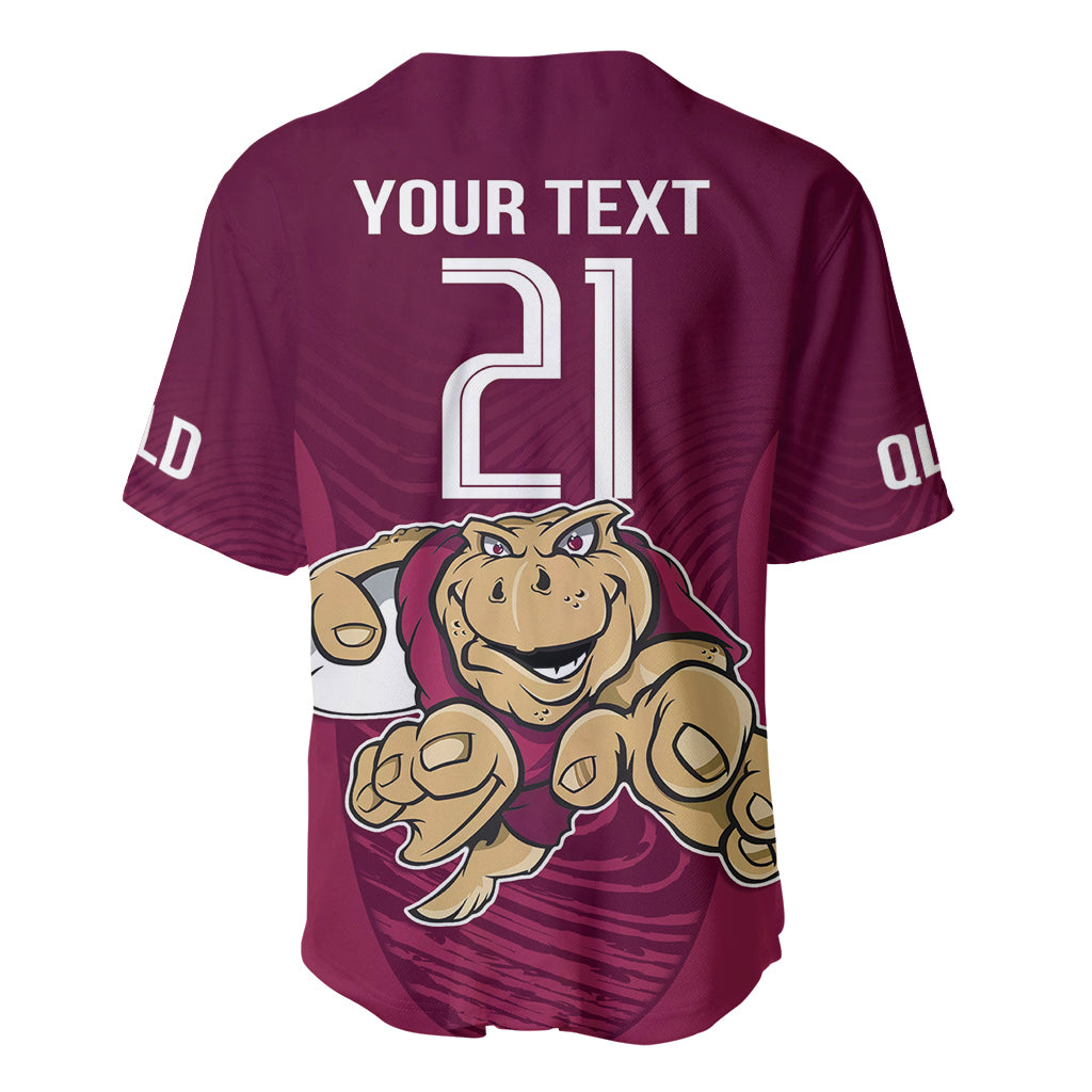 Custom Queensland Rugby Baseball Jersey Maroons Cane Toad Origin Sporty
