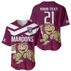 Custom Queensland Rugby Baseball Jersey Maroons Cane Toad Origin Sporty