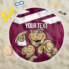 Custom Queensland Rugby Beach Blanket Maroons Cane Toad Origin Sporty