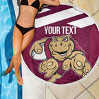 Custom Queensland Rugby Beach Blanket Maroons Cane Toad Origin Sporty