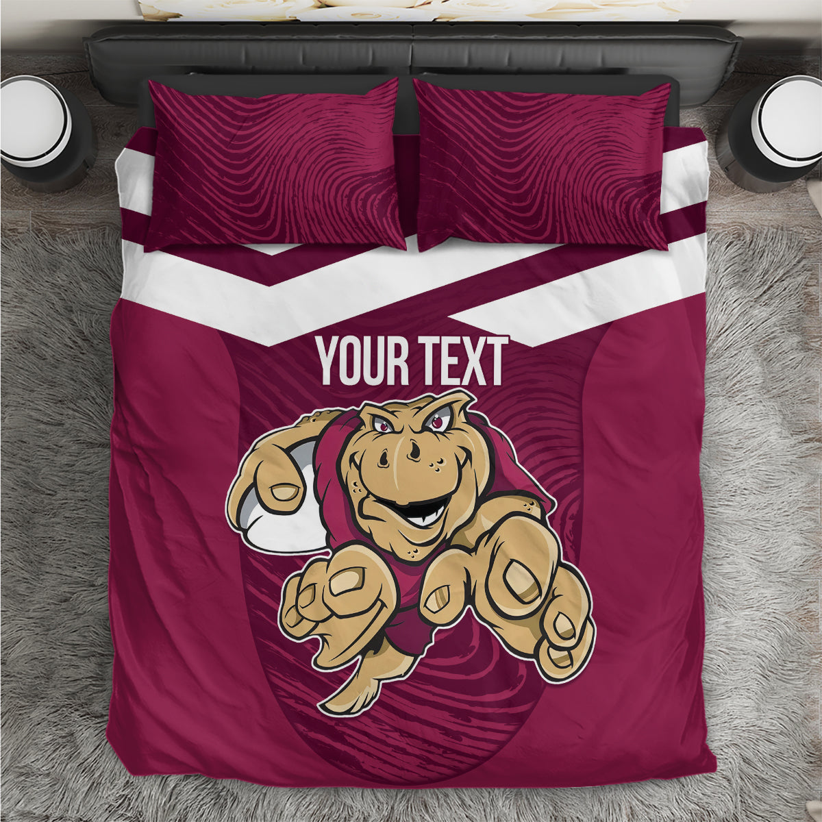 Custom Queensland Rugby Bedding Set Maroons Cane Toad Origin Sporty