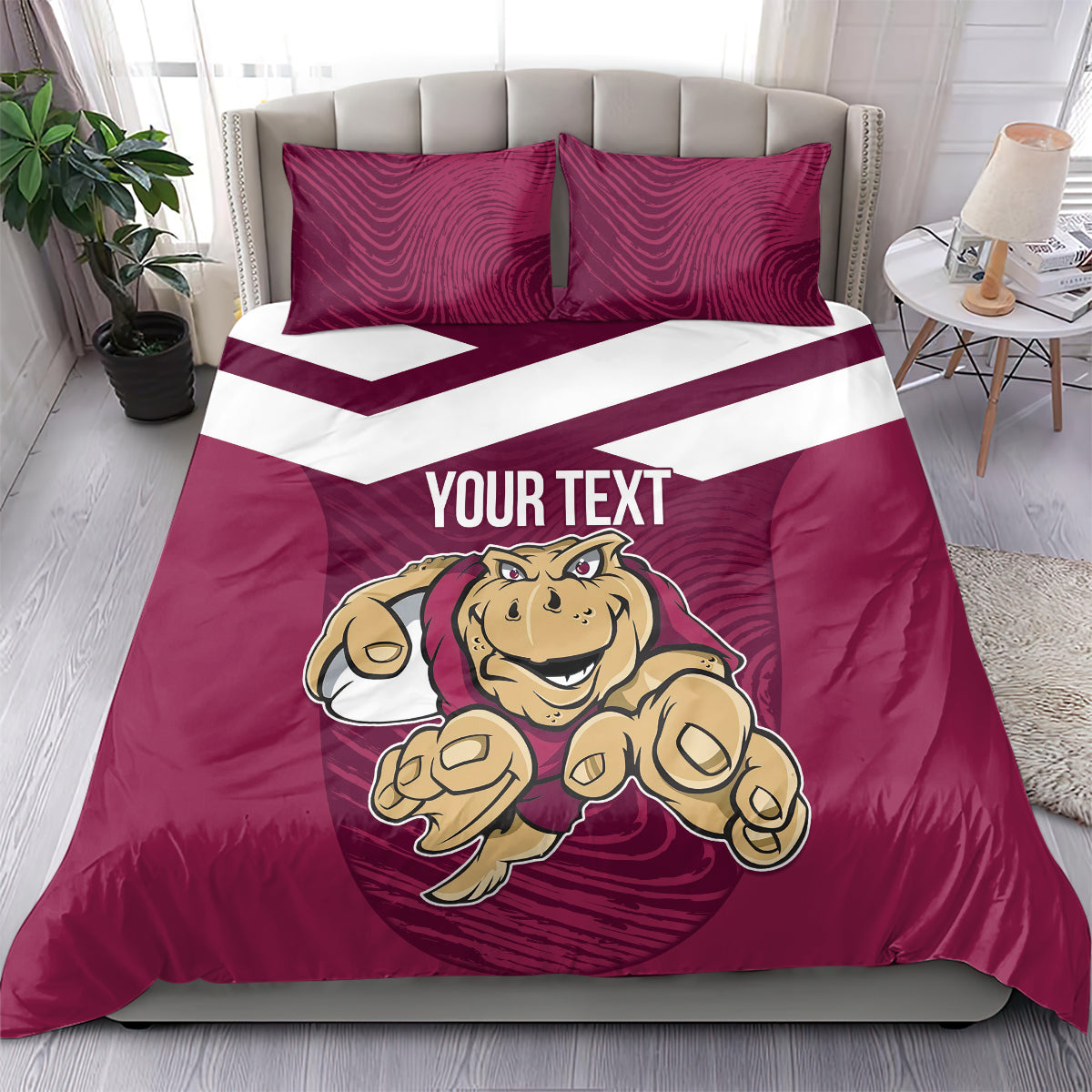 Custom Queensland Rugby Bedding Set Maroons Cane Toad Origin Sporty