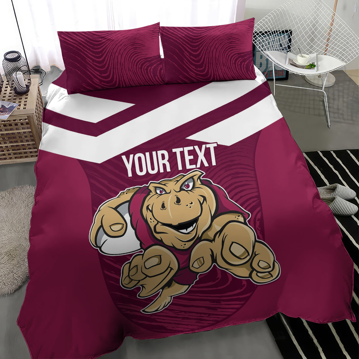 Custom Queensland Rugby Bedding Set Maroons Cane Toad Origin Sporty