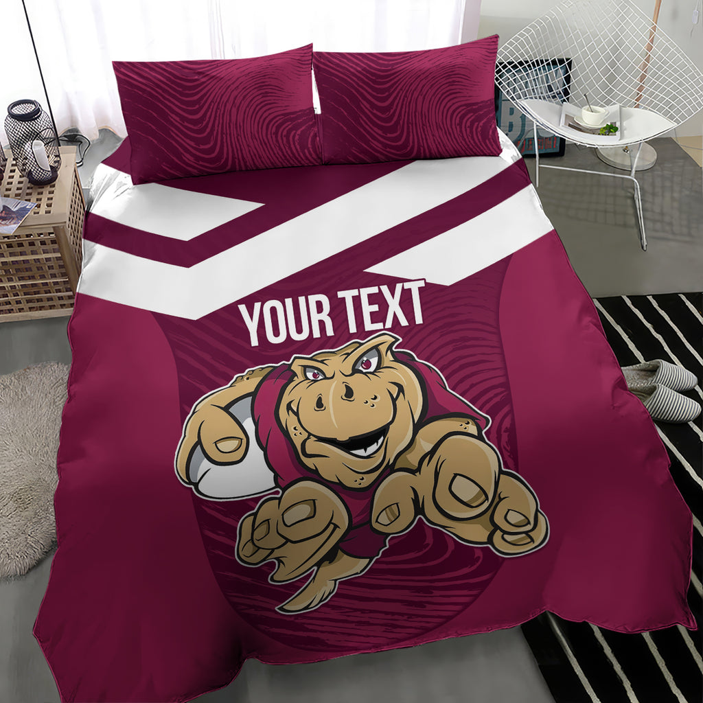 Custom Queensland Rugby Bedding Set Maroons Cane Toad Origin Sporty