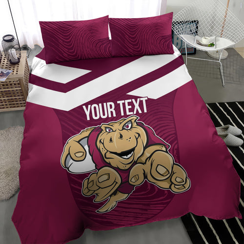 Custom Queensland Rugby Bedding Set Maroons Cane Toad Origin Sporty
