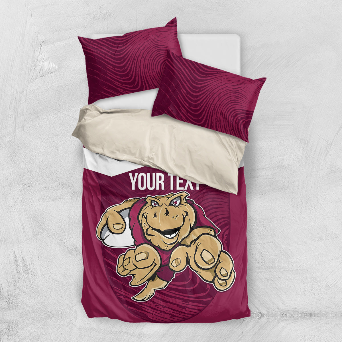 Custom Queensland Rugby Bedding Set Maroons Cane Toad Origin Sporty