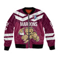 Custom Queensland Rugby Bomber Jacket Maroons Cane Toad Origin Sporty