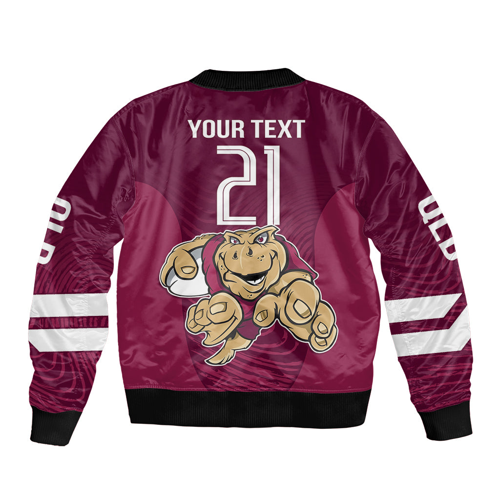 Custom Queensland Rugby Bomber Jacket Maroons Cane Toad Origin Sporty