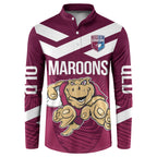 Custom Queensland Rugby Button Sweatshirt Maroons Cane Toad Origin Sporty