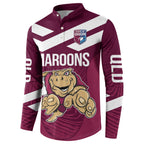 Custom Queensland Rugby Button Sweatshirt Maroons Cane Toad Origin Sporty