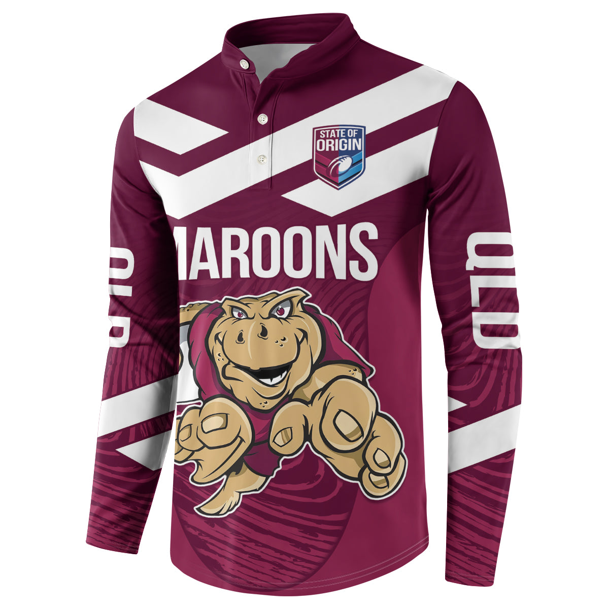 Custom Queensland Rugby Button Sweatshirt Maroons Cane Toad Origin Sporty