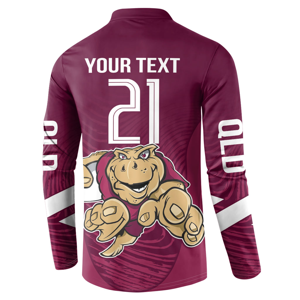Custom Queensland Rugby Button Sweatshirt Maroons Cane Toad Origin Sporty