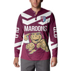 Custom Queensland Rugby Button Sweatshirt Maroons Cane Toad Origin Sporty