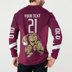 Custom Queensland Rugby Button Sweatshirt Maroons Cane Toad Origin Sporty