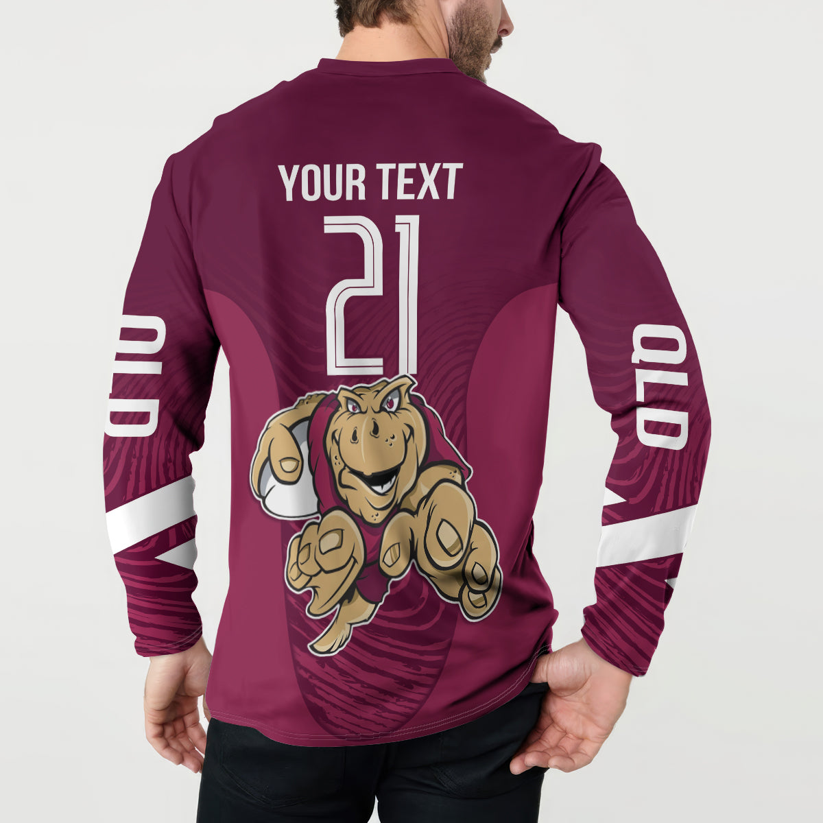 Custom Queensland Rugby Button Sweatshirt Maroons Cane Toad Origin Sporty