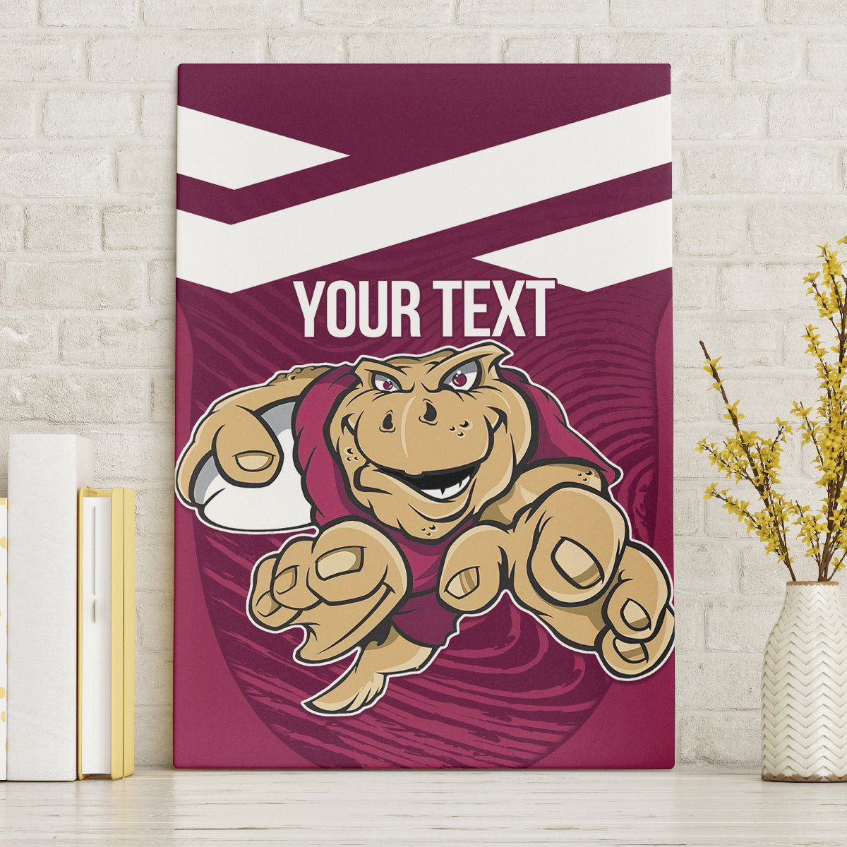 Custom Queensland Rugby Canvas Wall Art Maroons Cane Toad Origin Sporty