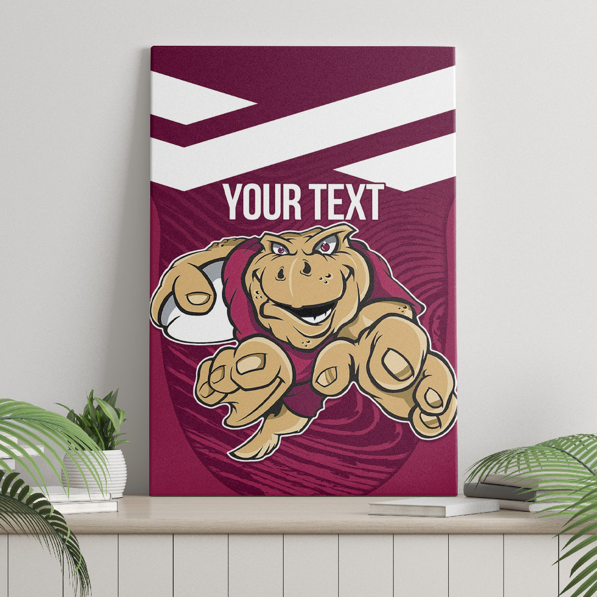 Custom Queensland Rugby Canvas Wall Art Maroons Cane Toad Origin Sporty