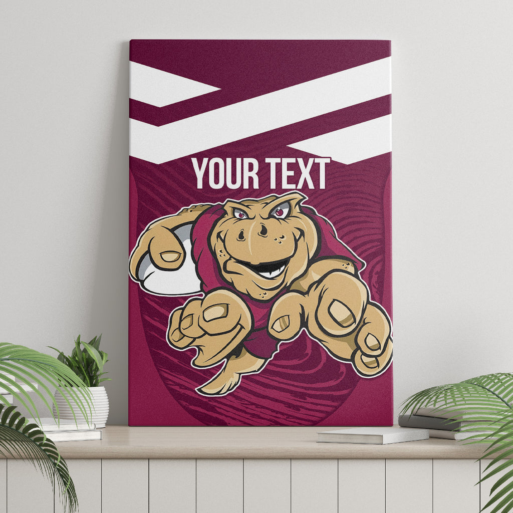 Custom Queensland Rugby Canvas Wall Art Maroons Cane Toad Origin Sporty