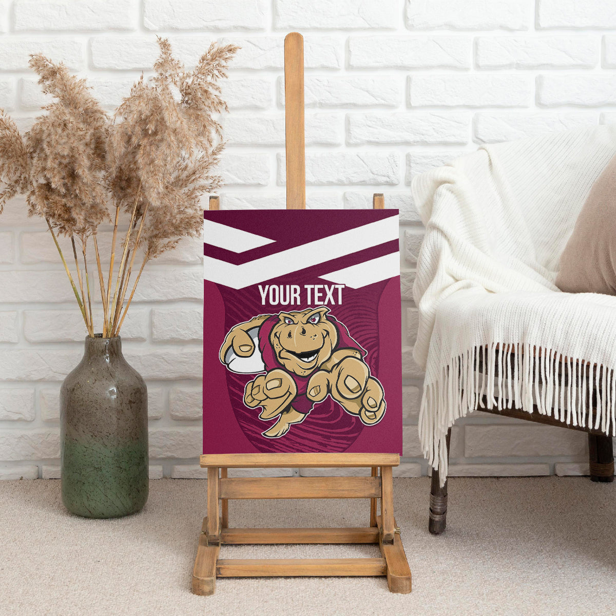 Custom Queensland Rugby Canvas Wall Art Maroons Cane Toad Origin Sporty